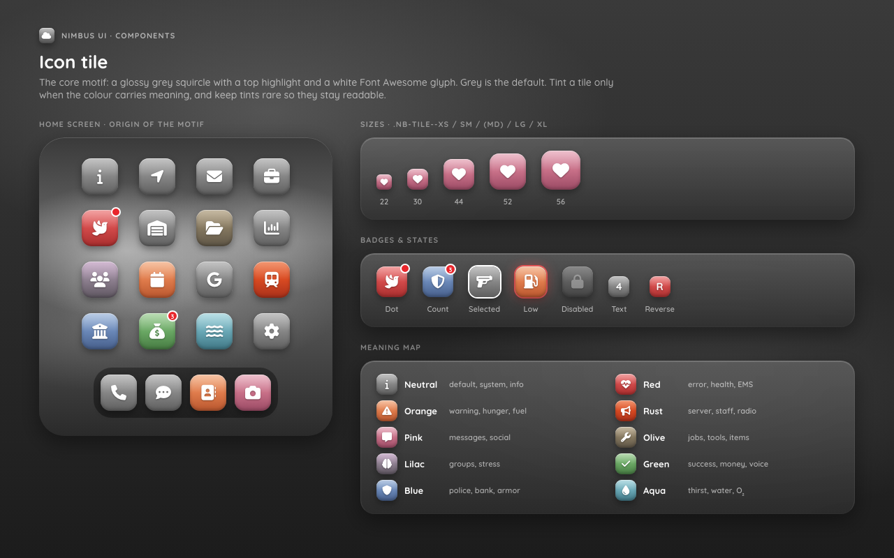 Icon tiles