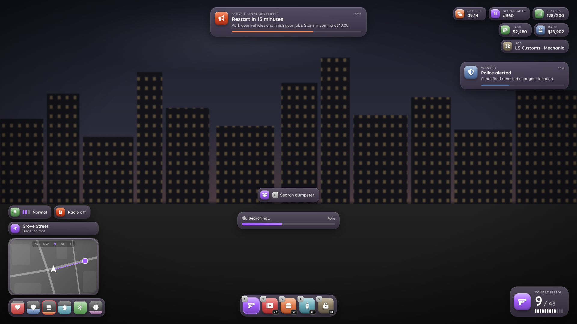 Violet glass theme