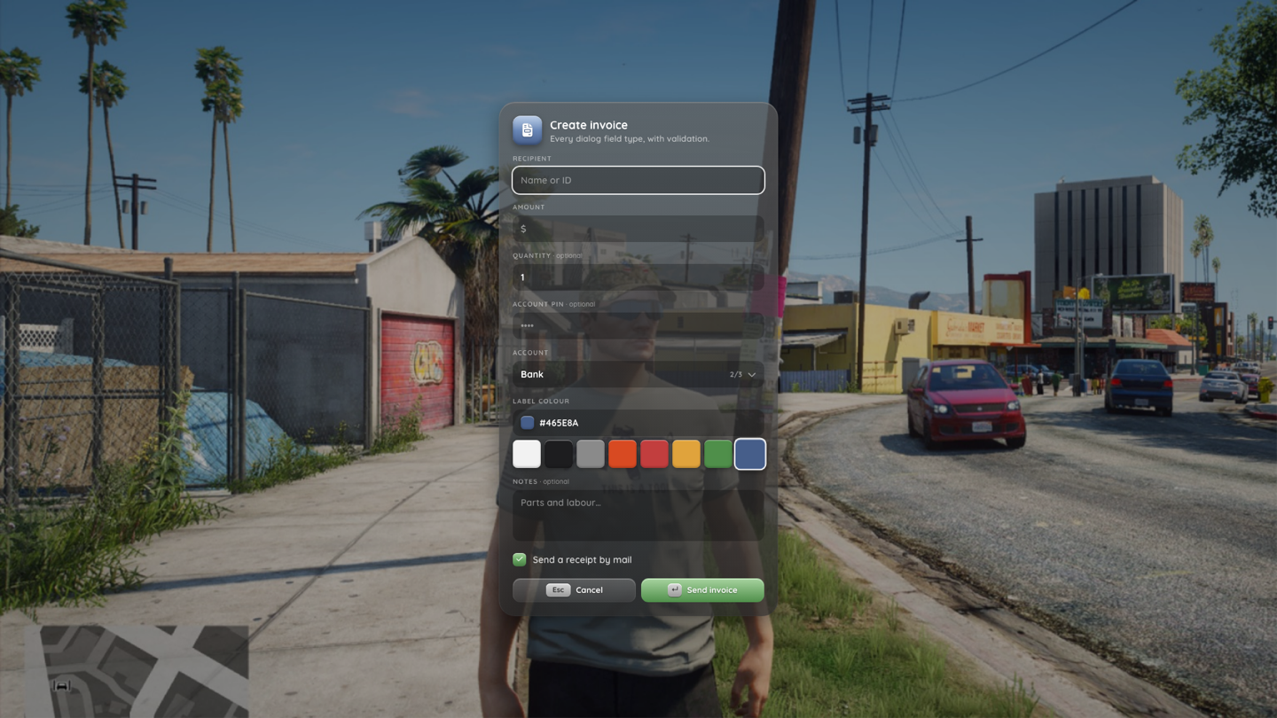 Input dialog